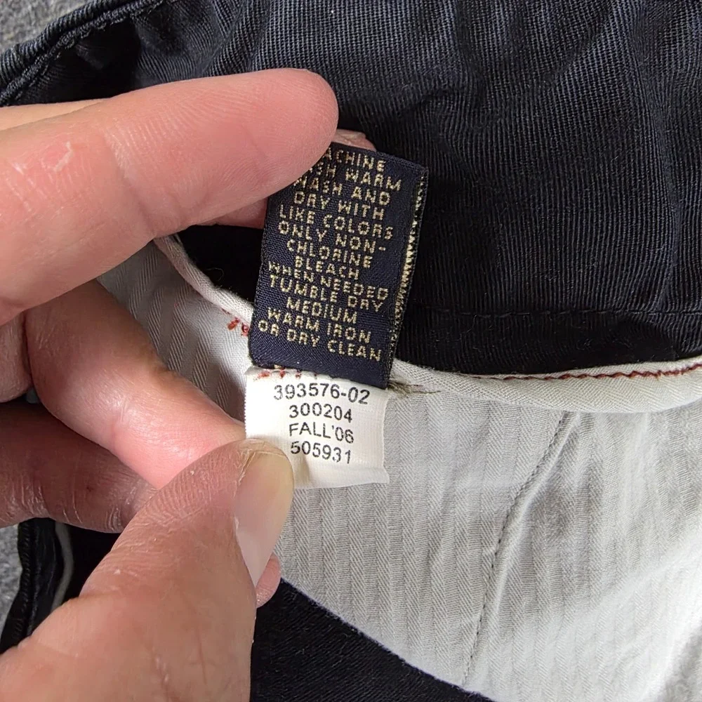 VTG Banana Republic Relaxed Fit Cargo Pants‎ Mens 36x33 Black Cotton Twill Y2K